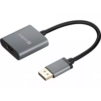 Sandberg adaptér DisplayPort 1.4 na HDMI 2.0 4K, DisplayPort, HDMI Type-A (štandard), konektor samec, konektor samica, 3840 x 2160 pixelov, 6 Gbit/s