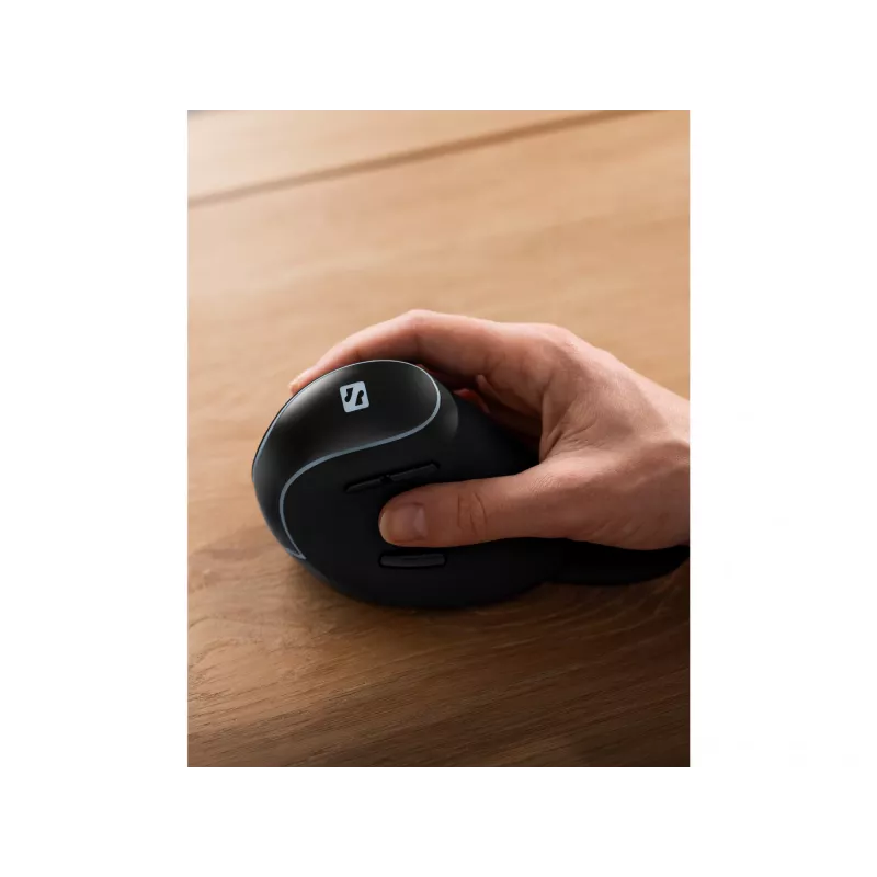 Sandberg bezdrôtová vertikálna myš Pro, pravácka, vertikálny dizajn, optická, RF Wireless, 1600 DPI, čierna