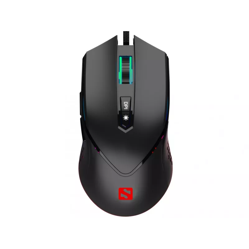 Sandberg Azazinator myš 6400, pravácka, USB Type-A, 6400 DPI, čierna
