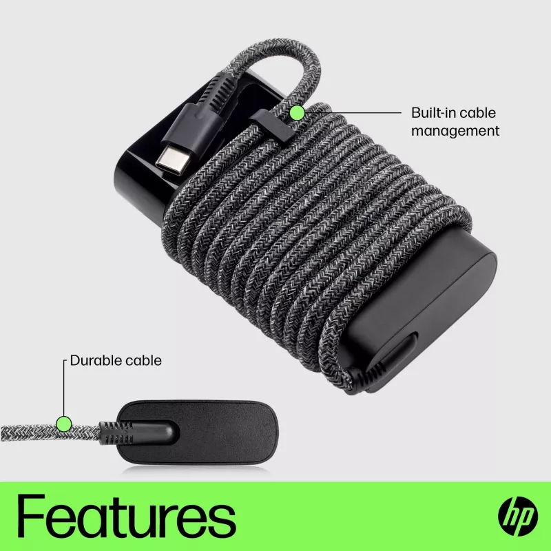 HP USB-C 65W nabíjačka na notebook, notebook, interiér, 90 V, 47 - 63 Hz, 65 W, 5 - 20 V