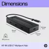 HP 4K USB-C multiport hub, USB Type-C, USB 3.2 Gen 2 (3.1 Gen 2) Type-C, 10000 Mbit/s, čierny, 4K Ultra HD, Čína