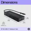 HP 4K USB-C multiport hub, USB Type-C, USB 3.2 Gen 2 (3.1 Gen 2) Type-C, 10000 Mbit/s, čierny, 4K Ultra HD, Čína