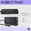 HP 4K USB-C multiport hub, USB Type-C, USB 3.2 Gen 2 (3.1 Gen 2) Type-C, 10000 Mbit/s, čierny, 4K Ultra HD, Čína