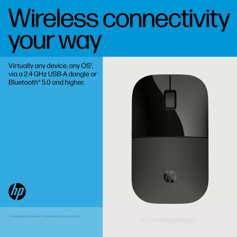 HP Z3700 Dual čierna myš, obojručná, RF Wireless, 1600 DPI, čierna