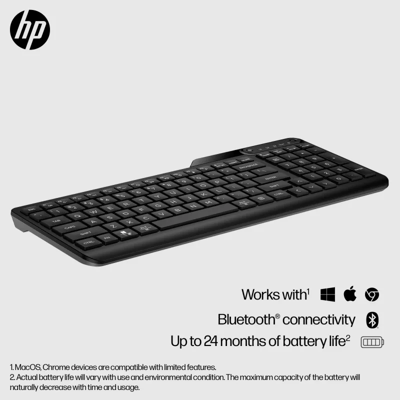HP 460 multi-device Bluetooth klávesnica, full-size (100%), bezdrôtová, Bluetooth, mechanická, čierna