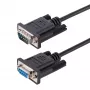 StarTech.com 3m RS232 sériový nulový modemový kábel, crossover sériový kábel s Al-Mylar tienením, DB9 sériový COM port kábel samica na samca, kompatibilný so zariadeniami DTE, čierny, F/M