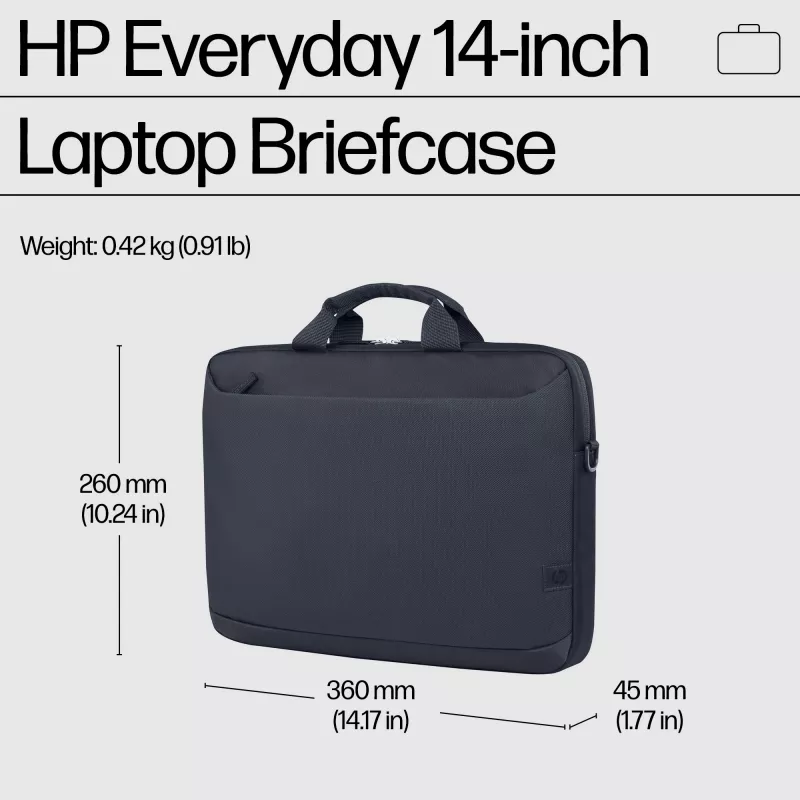 HP A08KGAA Everyday 14-palcová taška na notebook, 35,8 cm (14,1 palca), polyester, Odyssey sivá