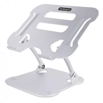 StarTech.com stojan na notebook na stôl, ergonomický stojan na notebook výškovo nastaviteľný, hliník, prenosný, podporuje až 10 kg, skladací držiak na notebook na stôl – uhlové zvýšenie/stojan na notebook