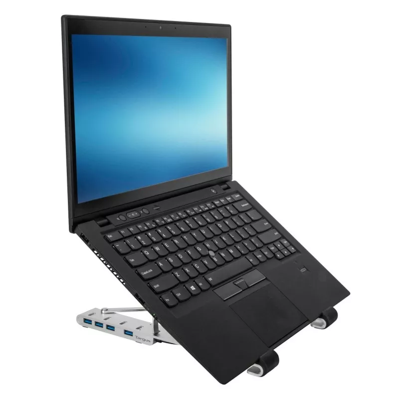 Targus AWU100205GL stojan na notebook so 4-portovým USB hubom, 25,4–39,6 cm (10–15,6 palca), strieborný