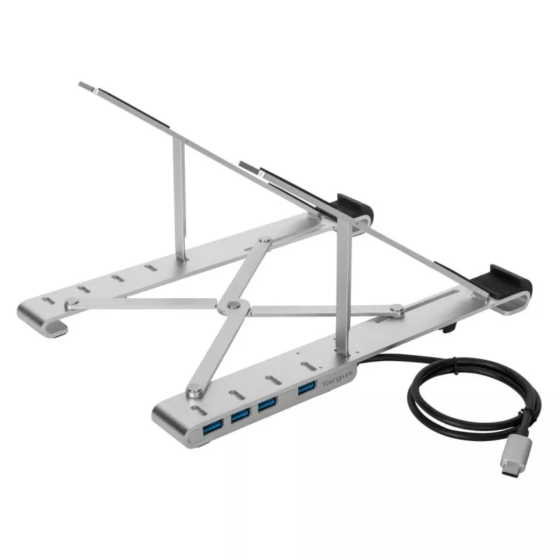 Targus AWU100205GL stojan na notebook so 4-portovým USB hubom, 25,4–39,6 cm (10–15,6 palca), strieborný