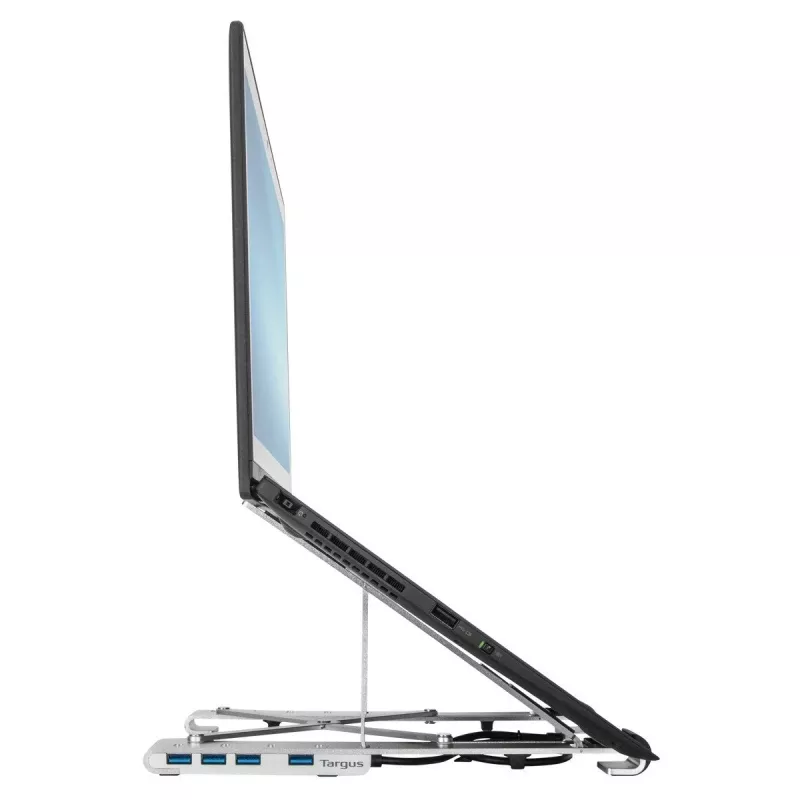 Targus AWU100205GL stojan na notebook so 4-portovým USB hubom, 25,4–39,6 cm (10–15,6 palca), strieborný