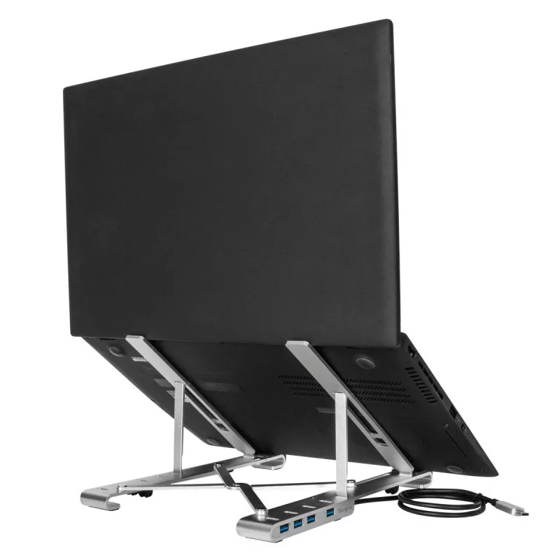 Targus AWU100205GL stojan na notebook so 4-portovým USB hubom, 25,4–39,6 cm (10–15,6 palca), strieborný