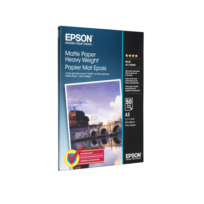 Epson Matte Paper Heavy Weight, DIN A3, 167 g/m², 50 listov