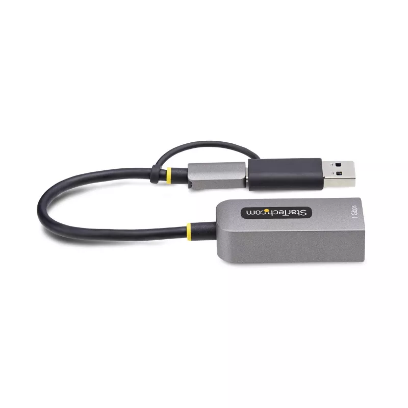 StarTech.com USB-C na Ethernet adaptér s USB-A dongle, 10/100/1000 Mbit/s, USB 3.0 na Gigabit Ethernet sieťový adaptér, 15 cm pevný kábel, USB GbE adaptér