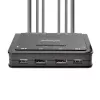 StarTech.com 2-portový KVM switch s DisplayPort káblom pre dva monitory, 4K 60Hz, kompaktný KVM switch s integrovanými 1,5 m USB-A/DisplayPort/audio káblami, napájaný zbernicou – prepínanie diaľkovým tlačidlom/hotkeymi