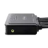 StarTech.com 2-portový KVM switch s DisplayPort káblom pre dva monitory, 4K 60Hz, kompaktný KVM switch s integrovanými 1,5 m USB-A/DisplayPort/audio káblami, napájaný zbernicou – prepínanie diaľkovým tlačidlom/hotkeymi