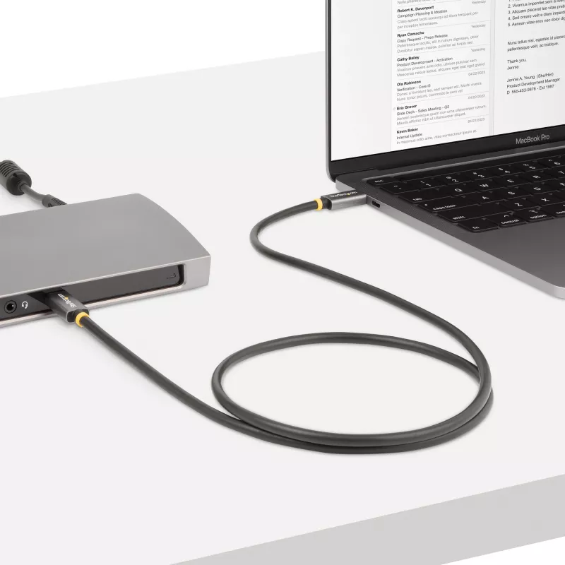 StarTech.com 1 m USB4 kábel, USB-IF certifikovaný USB-C kábel, 40 Gbit/s, USB Type-C dátový prenosový kábel, 100 W Power Delivery, 8K 60 Hz, kompatibilný s Thunderbolt 4/3/USB 3.2