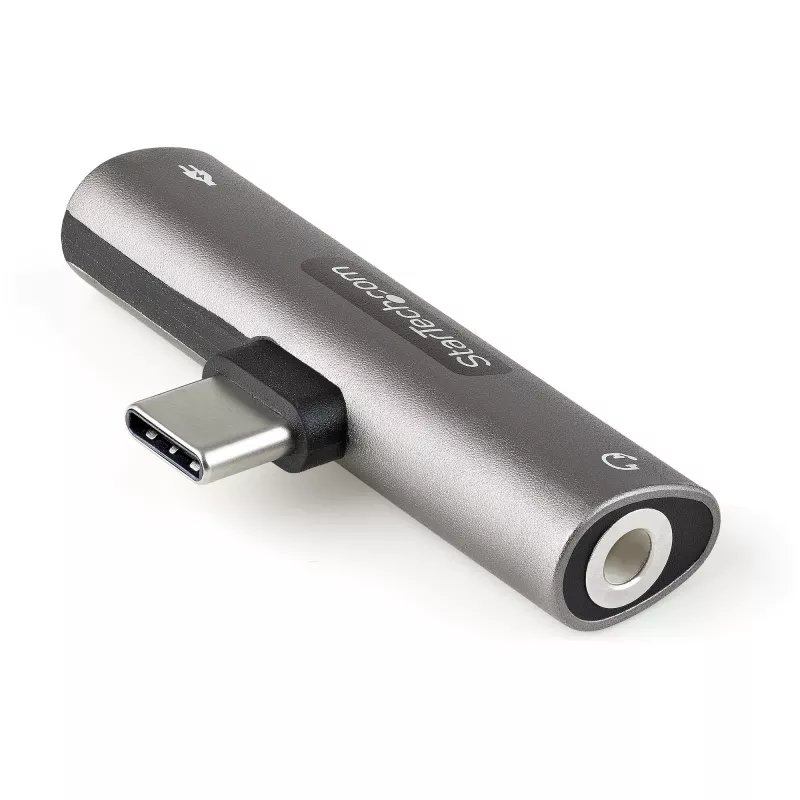 StarTech.com CDP235APDM audio a nabíjací adaptér USB-C s 3,5 mm TRRS konektorom na slúchadlá/headset a 60 W USB-C Power Delivery pass-through, pre telefón/tablet/notebook
