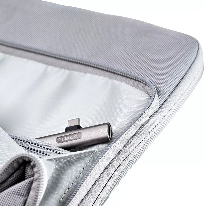 StarTech.com CDP235APDM audio a nabíjací adaptér USB-C s 3,5 mm TRRS konektorom na slúchadlá/headset a 60 W USB-C Power Delivery pass-through, pre telefón/tablet/notebook