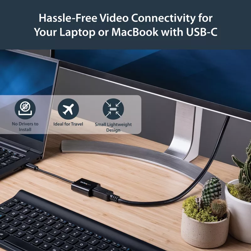 StarTech.com USB-C na DisplayPort adaptér - 4K 60Hz/8K 30Hz - USB Type-C na DP 1.4 HBR2 adaptér dongle - kompaktný USB-C (DP Alt Mode) monitor video konvertor - Thunderbolt 3 kompatibilný