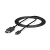StarTech.com 1,8 m USB-C na DisplayPort 1.2 kábel 4K 60 Hz – USB-C na DisplayPort adaptér kábel HBR2 – USB Type-C DP Alt Mode na DP monitor video kábel – funguje s Thunderbolt 3 – čierny