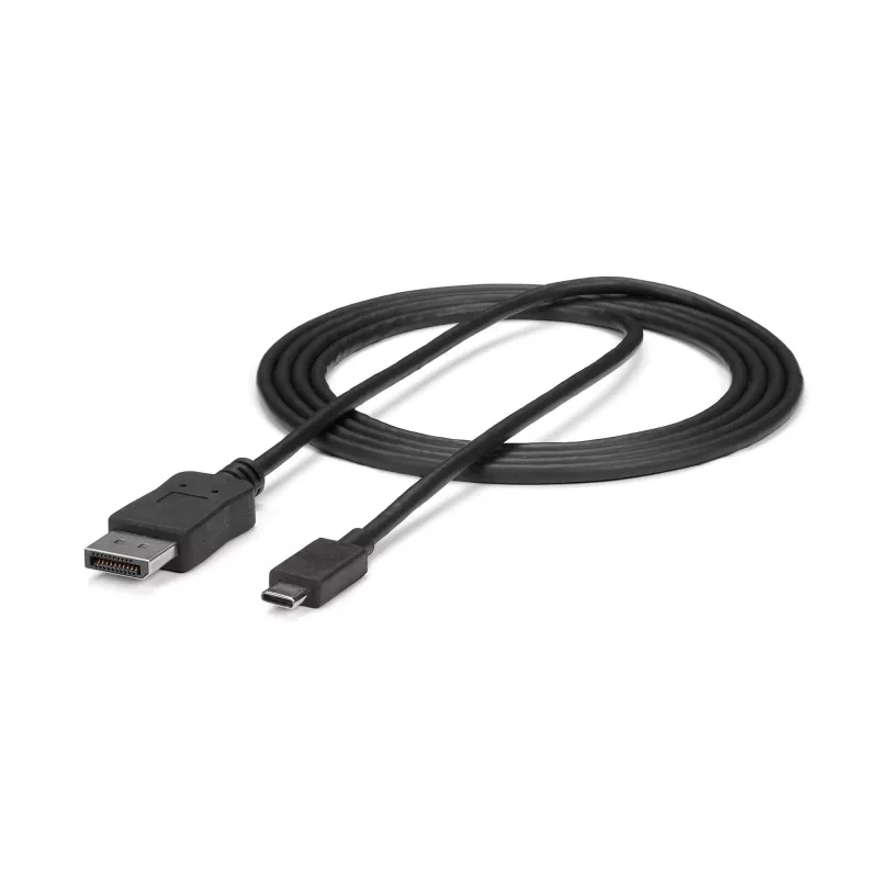 StarTech.com 1,8 m USB-C na DisplayPort 1.2 kábel 4K 60 Hz – USB-C na DisplayPort adaptér kábel HBR2 – USB Type-C DP Alt Mode na DP monitor video kábel – funguje s Thunderbolt 3 – čierny
