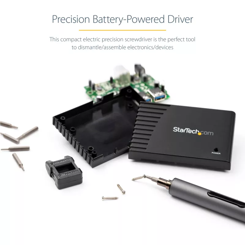StarTech.com 20-bitová elektrická presná sada skrutkovačov - prenosný/mini akumulátorový bitový skrutkovač pre opravy elektroniky, notebookov, počítačov, tabletov a telefónov - magnetický - bezdrôtový