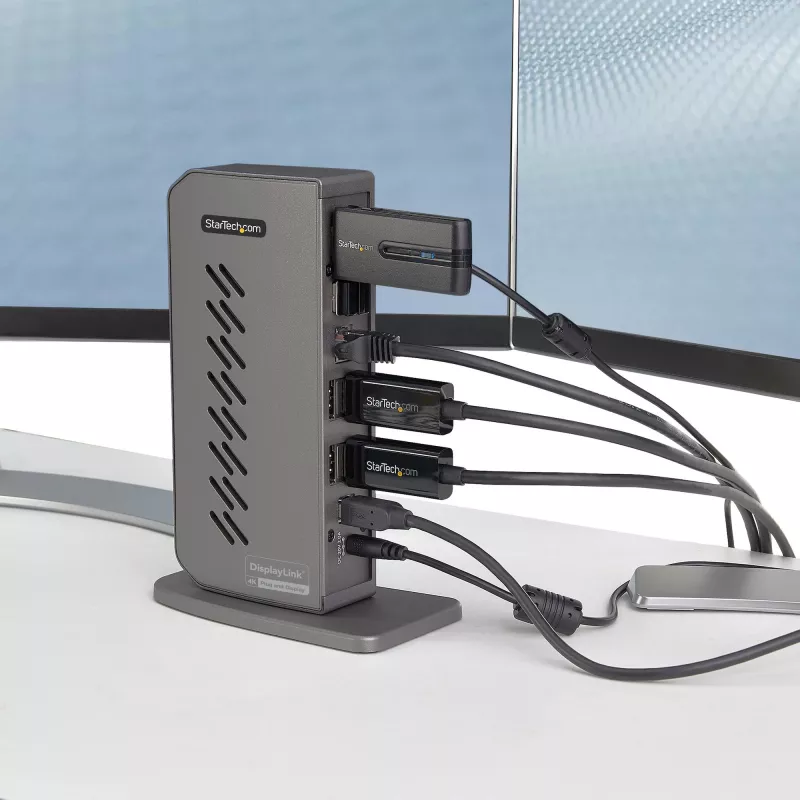 StarTech.com USB-C USB-A dok - Hybridná univerzálna USB 3.0 dokovacia stanica pre USB-C alebo USB-A notebook - Dva monitory 4K 60Hz HDMI/DisplayPort - 6x USB-A, GbE - USB 3.1 Gen 1 - Windows/Mac