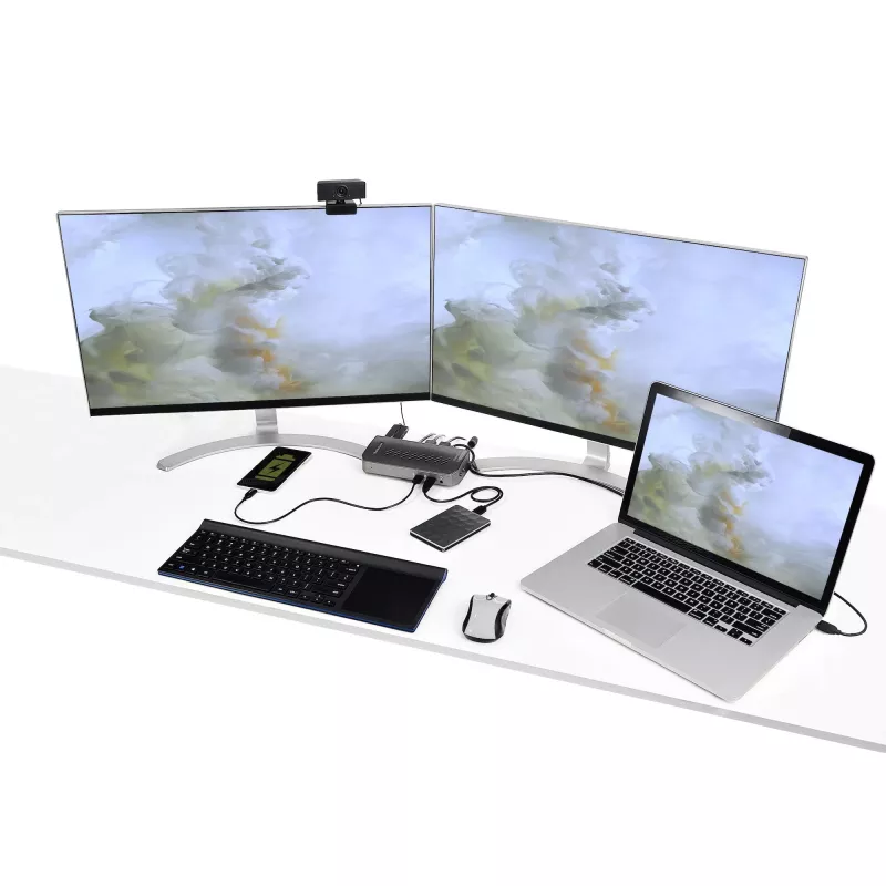StarTech.com USB-C USB-A dok - Hybridná univerzálna USB 3.0 dokovacia stanica pre USB-C alebo USB-A notebook - Dva monitory 4K 60Hz HDMI/DisplayPort - 6x USB-A, GbE - USB 3.1 Gen 1 - Windows/Mac