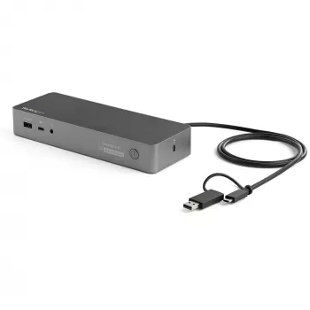 StarTech.com Univerzálna dokovacia stanica pre notebook, Hybrid USB-C & USB-A dok, Dual 4K DP & HDMI, 100W PD, Mac / Windows / Chrome OS, 4x USB 5Gbps hub, GbE