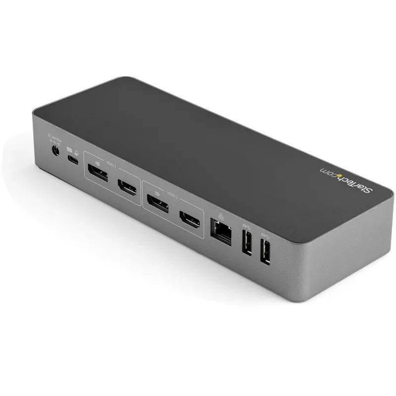 StarTech.com Univerzálna dokovacia stanica pre notebook, Hybrid USB-C & USB-A dok, Dual 4K DP & HDMI, 100W PD, Mac / Windows / Chrome OS, 4x USB 5Gbps hub, GbE