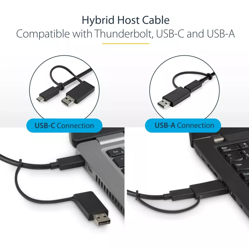 StarTech.com Univerzálna dokovacia stanica pre notebook, Hybrid USB-C & USB-A dok, Dual 4K DP & HDMI, 100W PD, Mac / Windows / Chrome OS, 4x USB 5Gbps hub, GbE
