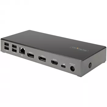 StarTech.com USB C dok - Triple 4K Monitor USB Type-C dokovacia stanica - 100W Power Delivery - DP 1.4 Alt Mode & DSC, 2x DisplayPort 1.4/HDMI 2.0 - 6xUSB (2x 10Gbps) - Windows/Chrome