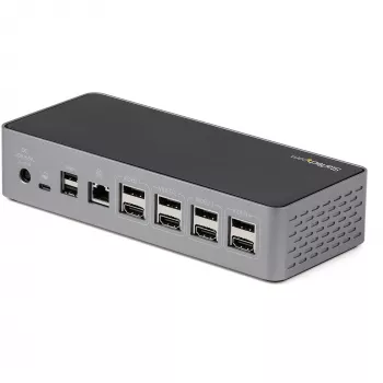 StarTech.com USB-C dok – 4K 60Hz Quad-Monitor DisplayPort & HDMI – Univerzálna USB-C dokovacia stanica s 100W Power Delivery – USB hub s 1x USB Type-C & 3x USB-A, Ethernet, Audio