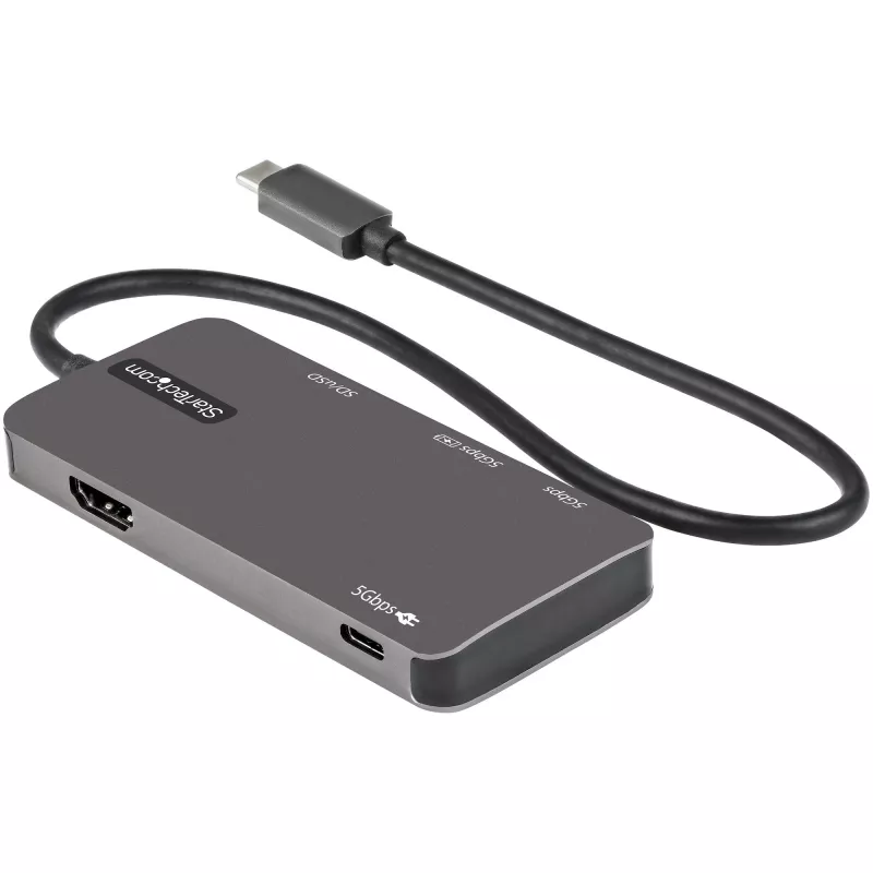 StarTech.com DKT30CHSDPD multiportový adaptér USB-C mini dok, 4K HDMI, 100 W PD, slot SD/microSD, 3-portový rozbočovač USB 3.0, pevný kábel 30 cm