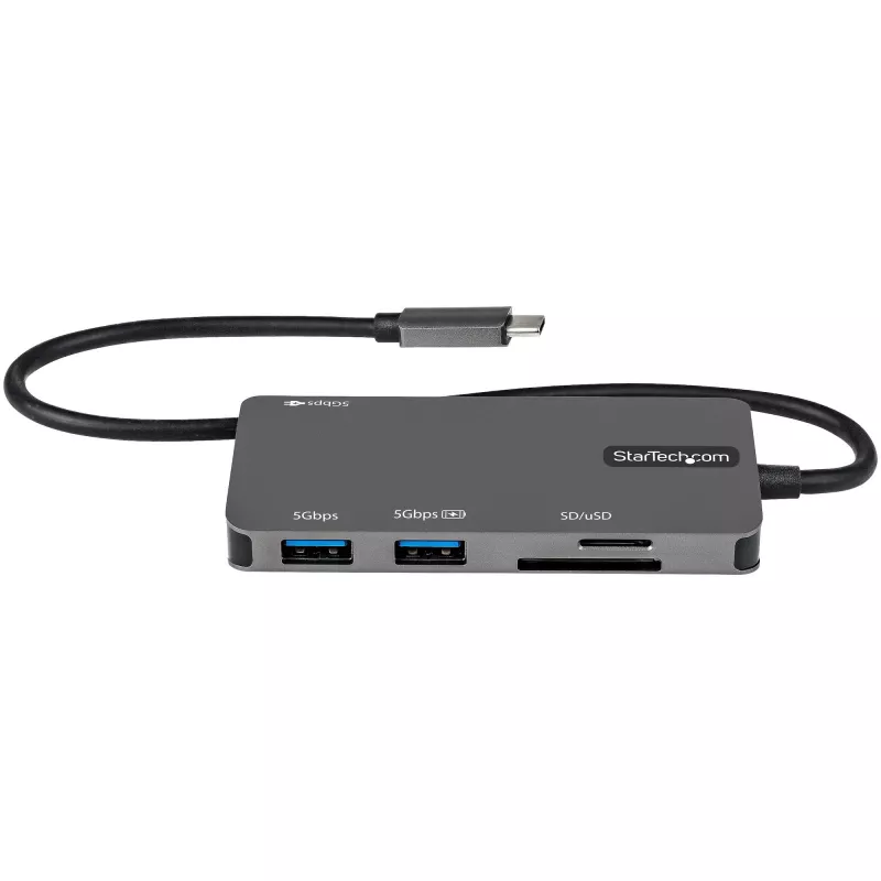 StarTech.com DKT30CHSDPD multiportový adaptér USB-C mini dok, 4K HDMI, 100 W PD, slot SD/microSD, 3-portový rozbočovač USB 3.0, pevný kábel 30 cm
