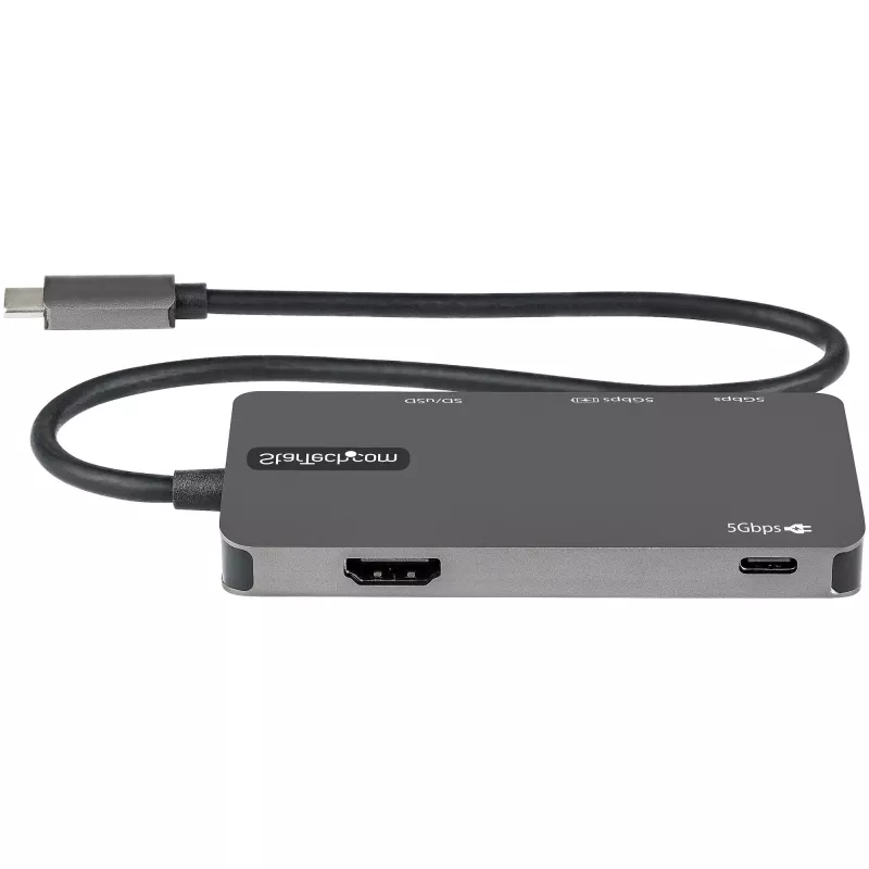 StarTech.com DKT30CHSDPD multiportový adaptér USB-C mini dok, 4K HDMI, 100 W PD, slot SD/microSD, 3-portový rozbočovač USB 3.0, pevný kábel 30 cm