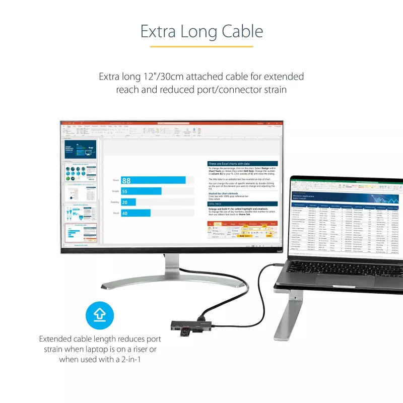 StarTech.com DKT30CHSDPD multiportový adaptér USB-C mini dok, 4K HDMI, 100 W PD, slot SD/microSD, 3-portový rozbočovač USB 3.0, pevný kábel 30 cm