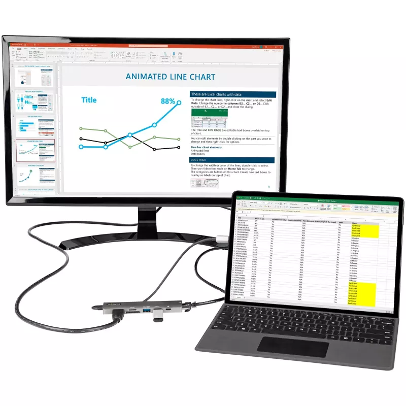 StarTech.com USB-C multiport adaptér hub, USB-C na 4K 60Hz HDMI, Gigabit Ethernet a 100W nabíjanie notebooku pre Macbook Pro / Air a Windows