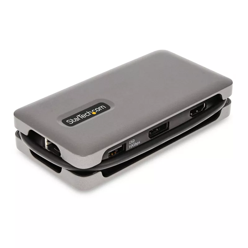 StarTech.com USB-C multiport adaptér – 4K 60Hz HDMI/DP – 3-portový USB hub – 100W Power Delivery Pass-Through – GbE – Mini dokovacia stanica na cesty s nabíjaním – 30 cm obtočný kábel