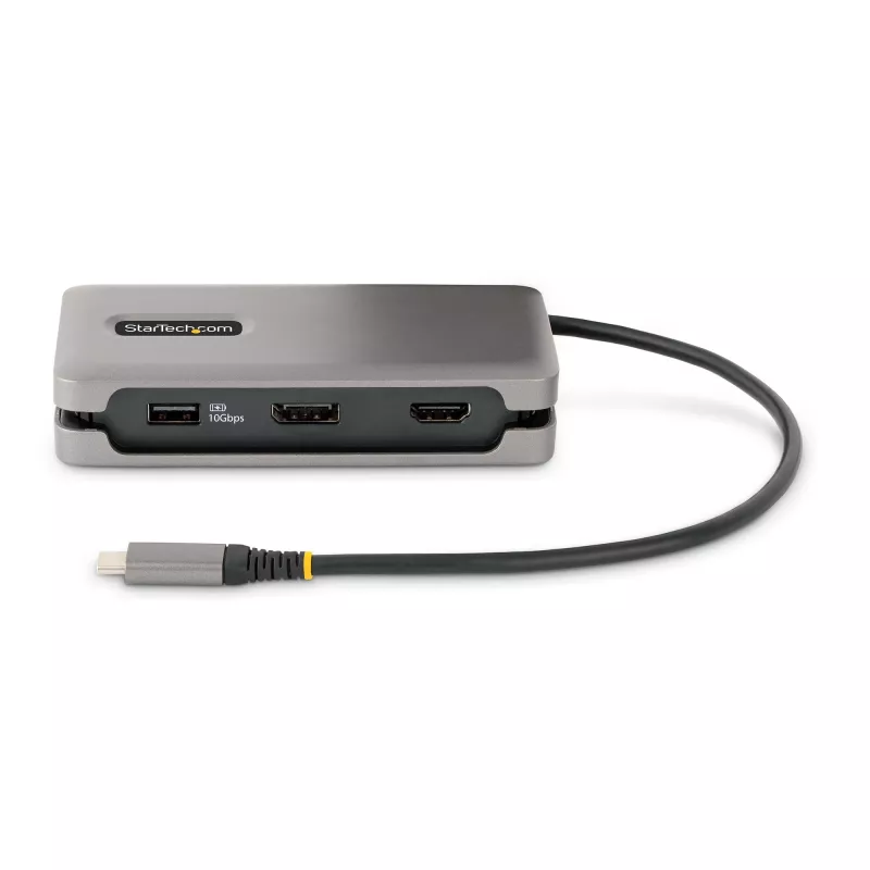 StarTech.com USB-C multiport adaptér – 4K 60Hz HDMI/DP – 3-portový USB hub – 100W Power Delivery Pass-Through – GbE – Mini dokovacia stanica na cesty s nabíjaním – 30 cm obtočný kábel