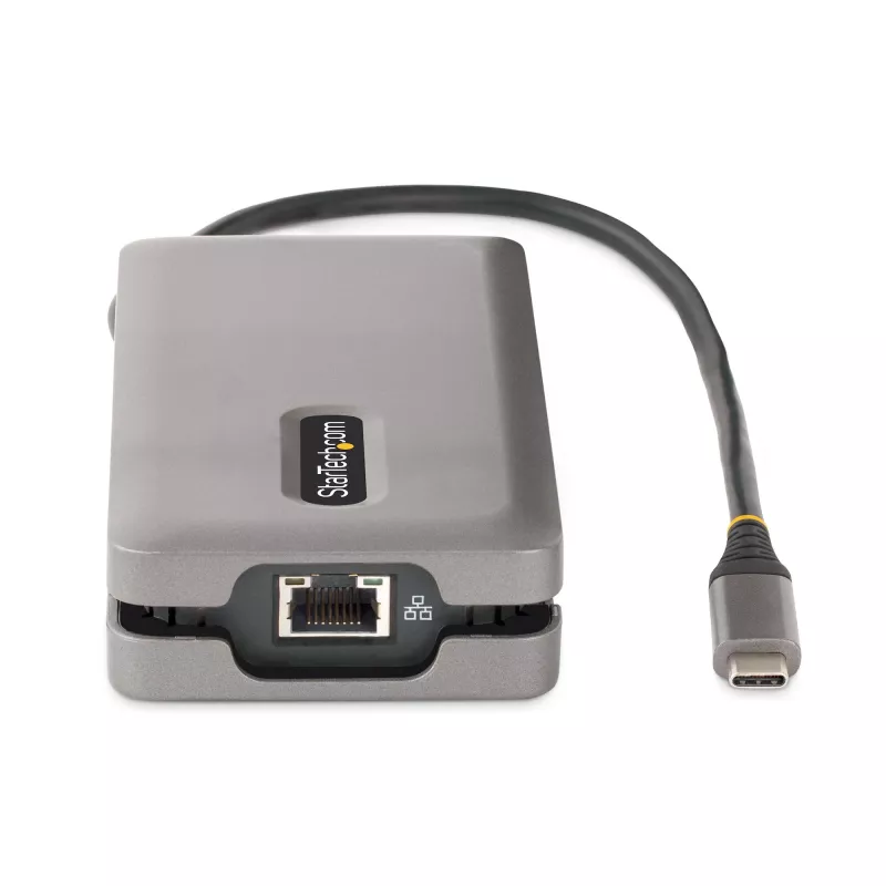 StarTech.com USB-C multiport adaptér – 4K 60Hz HDMI/DP – 3-portový USB hub – 100W Power Delivery Pass-Through – GbE – Mini dokovacia stanica na cesty s nabíjaním – 30 cm obtočný kábel