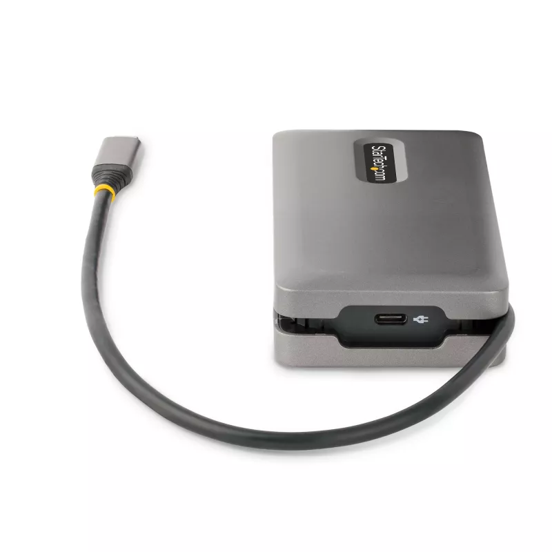 StarTech.com USB-C multiport adaptér – 4K 60Hz HDMI/DP – 3-portový USB hub – 100W Power Delivery Pass-Through – GbE – Mini dokovacia stanica na cesty s nabíjaním – 30 cm obtočný kábel