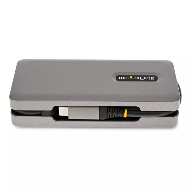 StarTech.com USB-C multiport adaptér – 4K 60Hz HDMI/DP – 3-portový USB hub – 100W Power Delivery Pass-Through – GbE – Mini dokovacia stanica na cesty s nabíjaním – 30 cm obtočný kábel