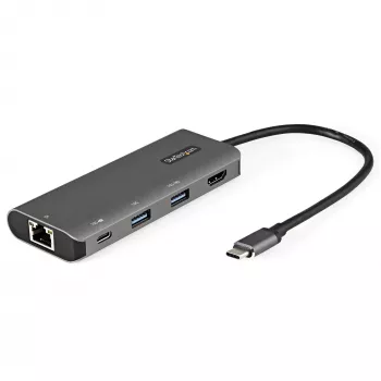 StarTech.com USB-C multiport adaptér - 10 Gbit/s USB Type-C mini dok s 4K 30 Hz HDMI - 100 W Power Delivery priechod - 3-portový USB hub, GbE - USB 3.1/3.2 Gen 2 dok pre notebook - 25,4 cm kábel