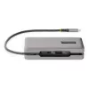 StarTech.com USB-C multiport adaptér – HDMI/VGA – 4K 60 Hz – 3-portový USB hub – 100 W Power Delivery priechod – GbE – Mini dokovacia stanica na cesty s nabíjaním – Zvinutý kábel, 30 cm