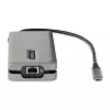 StarTech.com USB-C multiport adaptér – HDMI/VGA – 4K 60 Hz – 3-portový USB hub – 100 W Power Delivery priechod – GbE – Mini dokovacia stanica na cesty s nabíjaním – Zvinutý kábel, 30 cm