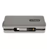 StarTech.com USB-C multiport adaptér – HDMI/VGA – 4K 60 Hz – 3-portový USB hub – 100 W Power Delivery priechod – GbE – Mini dokovacia stanica na cesty s nabíjaním – Zvinutý kábel, 30 cm