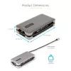 StarTech.com USB-C multiport adaptér – HDMI/VGA – 4K 60 Hz – 3-portový USB hub – 100 W Power Delivery priechod – GbE – Mini dokovacia stanica na cesty s nabíjaním – Zvinutý kábel, 30 cm
