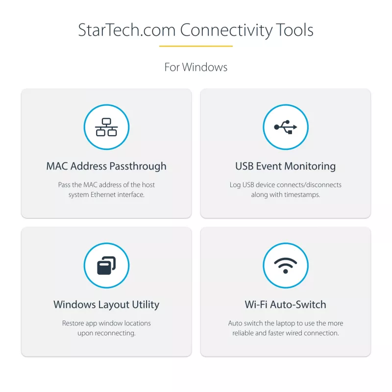 StarTech.com USB-C multiport adaptér – HDMI/VGA – 4K 60 Hz – 3-portový USB hub – 100 W Power Delivery priechod – GbE – Mini dokovacia stanica na cesty s nabíjaním – Zvinutý kábel, 30 cm